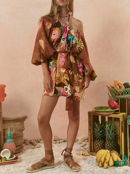 Birth of Venus Tunic Dress in Caramel