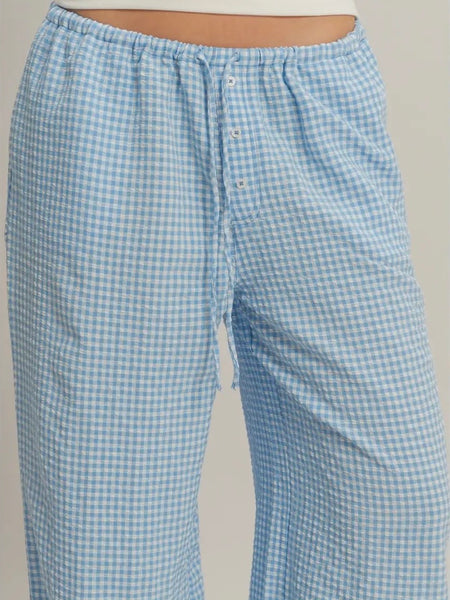 Bring The Gingham Pant in Blue