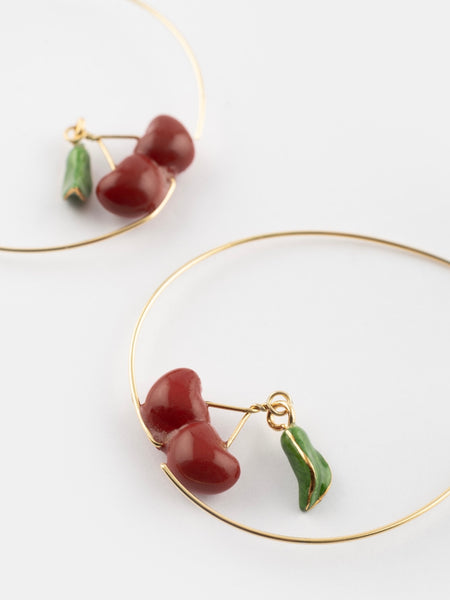 Cherries Big Hoop Earrings