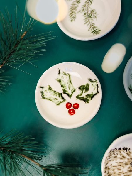 Holiday Embroidered Tea Towel in Burgundy