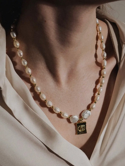 Virgin Mary Baroque Pearl Necklace
