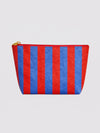 Preppy Stripe Pouch in Blue & Red