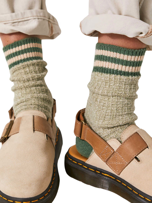 Jackson Cozy Stripes Socks in Sage