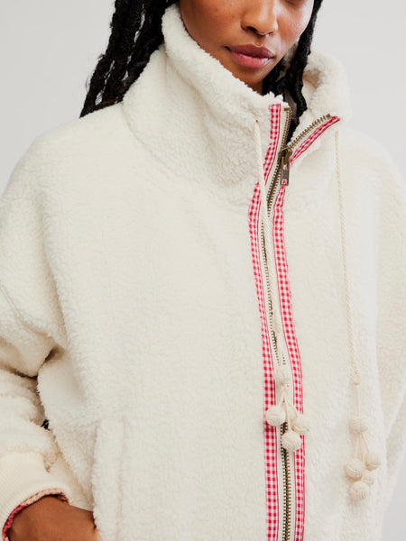 Alpine Sherpa Cardi in White Swan