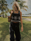 X RAILS Akira Top in Black Embroidery Linen