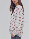 Palm Springs Striped Pullover in Washed Blue Combo