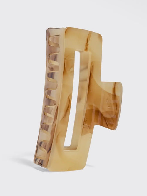 Recycled Plastic Jumbo Open Shape Claw Clip in Chocolate Marble