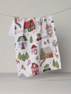 Winter Village Tea Towel