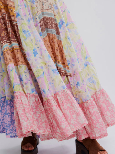 Santa Eulalia Printed Maxi Skirt in Multi Print Combo