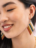 Frida Diagonal Beaded Earring in Desert