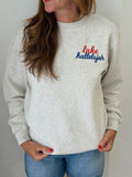 Lake Hallelujah Embroidered Sweatshirt in Sand