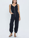 Viva Drawstring Jumpsuit in Noir