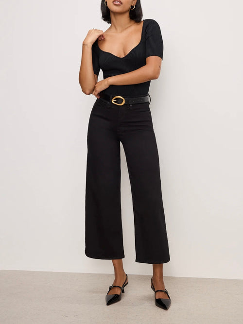 Good Waist Palazzo Crop in Black