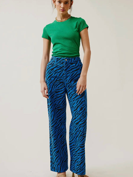 Wild Wonder Zebra Pant in Blue