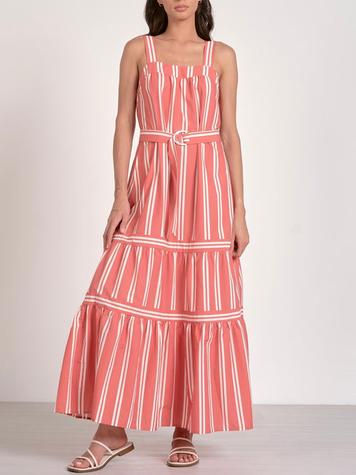 Cabana Bound Maxi in Coral Stripe