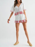 Shell Yes Top in White & Red
