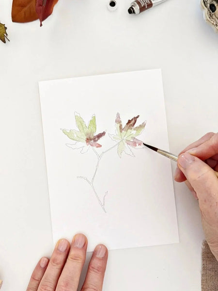 Fall Leaves Watercolor Notecard Set