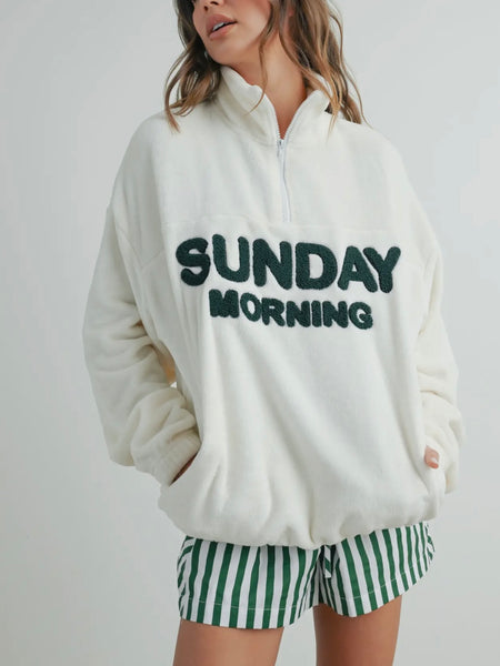 Sunday Morning Half Zip in Ivory