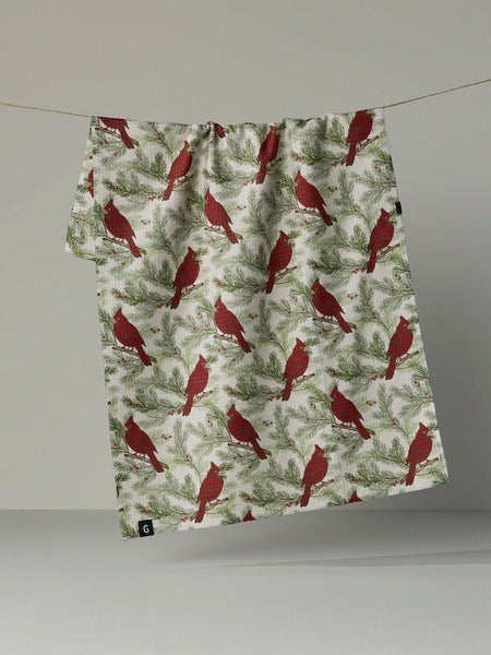 Winter Crimson Luxe Kitchen Towel