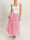 Stay Striped Maxi Skirt in Pink