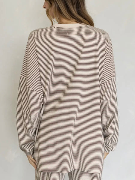 Levi Top in Almond Stripe