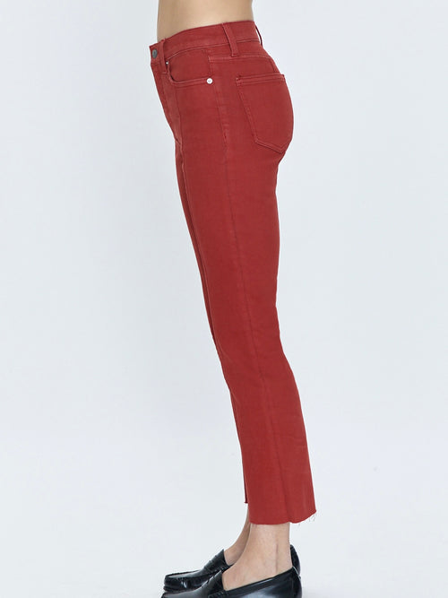 Lennon Seamed Pant in Rouge