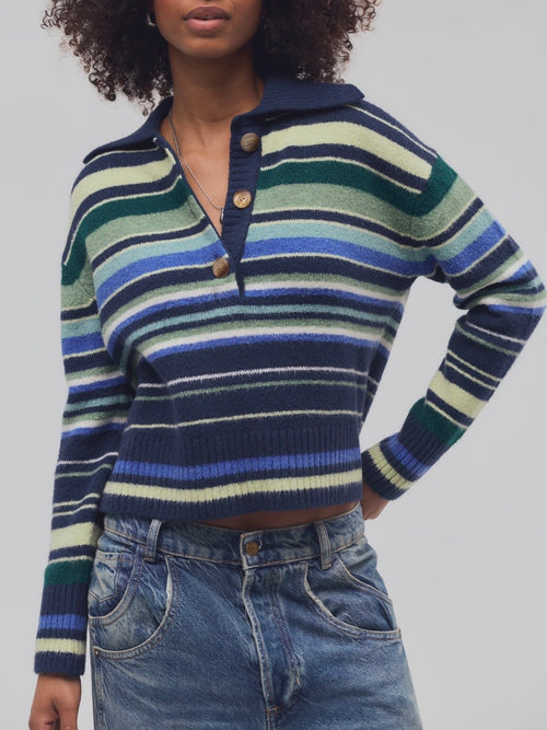 Trading Up Stripe Polo in Navy Combo