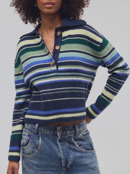 Trading Up Stripe Polo in Navy Combo