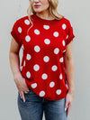 Off The Bench Sweater in Red & White
