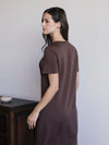 Sarah Short Sleeve Midi Dress in Cocoa