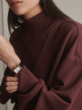 Novi Longline Mock Neck Sweat in Deep Mahogany