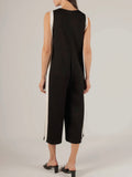 Adelaide Contrast Stripe Jumpsuit in Black