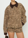 Carter Bomber Jacket in Mod Leopard Denim