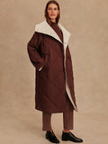 Annalise Reversible Wrap Coat in Deep Mahogany
