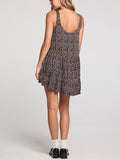 Delfi Mini Dress in Black Print