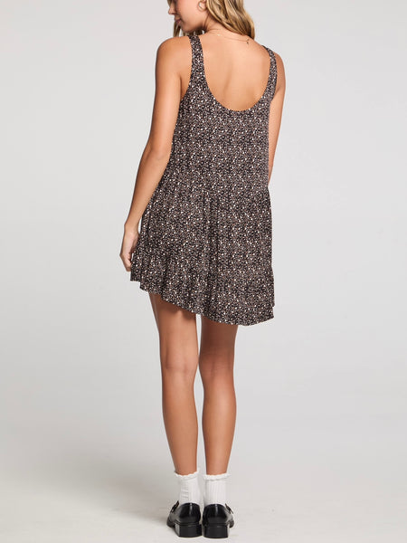 Delfi Mini Dress in Black Print