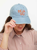 Denim Baseball Hat in Deja Vu Blue & Bright Poppy