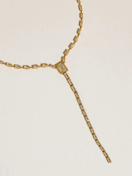 Cieline CZ Lariat Necklace