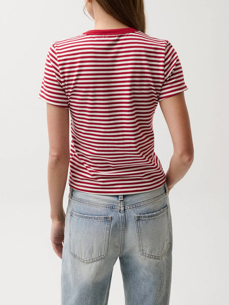 Alba Shrunken Tee in Racer Red