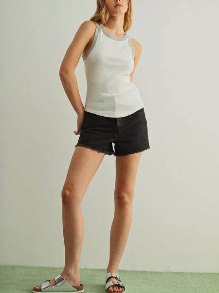 Conflict Of Interest Tank in Cream & Grey