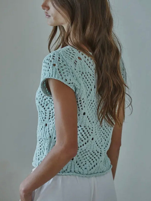 Aquamarine Approved Crochet Top in Mint