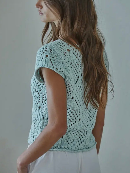 Aquamarine Approved Crochet Top in Mint
