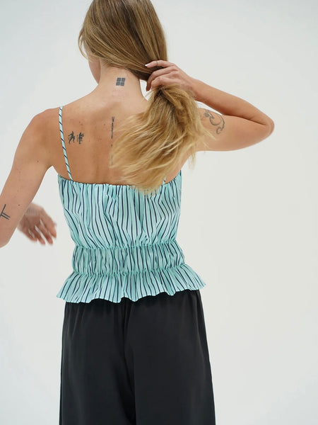 Pali Top in Teal Stripe