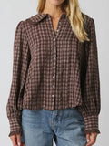 We're All Plaid Here Blouse in Brown