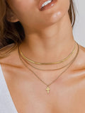 Georgine Layered Cross Necklace