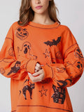 Spooky, Scary, Sequin Sweatshirt in Orange