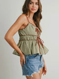Plaid & Posh Top in Olive