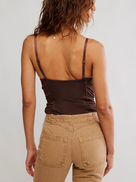 Hard Launch Corset Bodysuit in Mochaccino