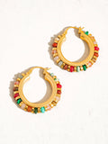 Capri Beaded Hoop Earring Multi