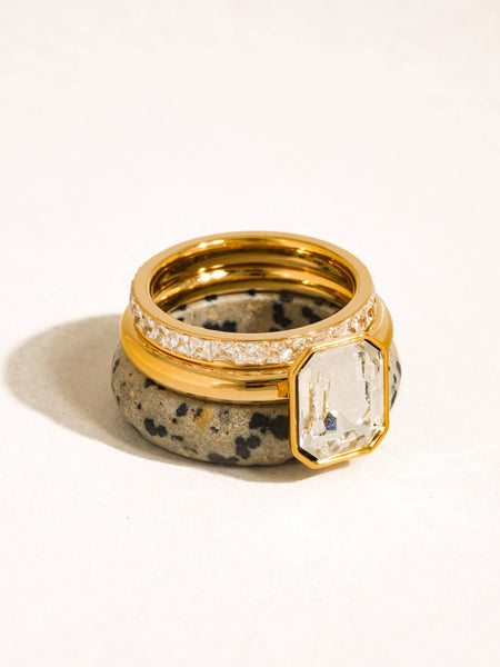 Dalmatian Stone Ring Set